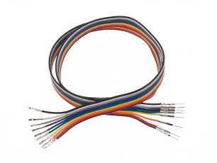 Ribbon cable with pre-crimped terminals 10-p M-F 600mm @ electrokit