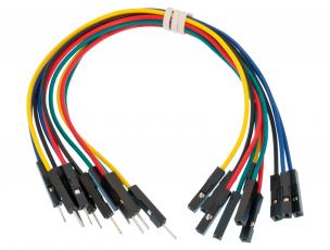 Jumper wires 1-pin male-female 150mm 10-pack @ electrokit