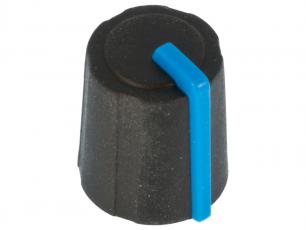 Knob rubber blue ø11.5x13.5mm @ electrokit