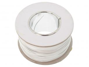 Hook-up wire AWG20 solid core - white /m @ electrokit