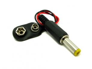 Battery wire 9V - DC plug 2.1mm @ electrokit