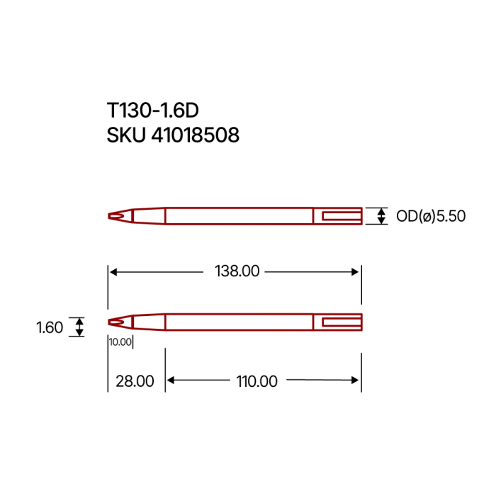 Solder tip T130-1.6D @ electrokit (2 of 2)