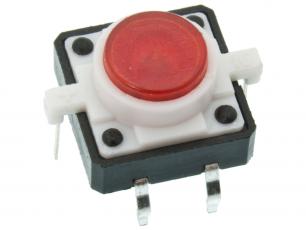 Push switch PCB LED red @ electrokit