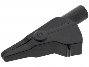 Alligator test clip 4mm black @ electrokit