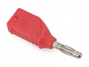 Banana plug 4mm stackable red @ electrokit