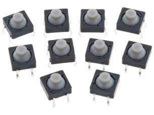 Tryckknapp PCB 8mm mjuk 10-pack @ electrokit