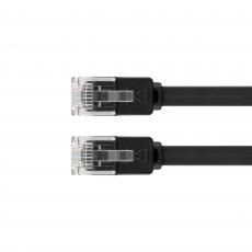UTP Cat6 flat patch cable 5m black Cu @ electrokit