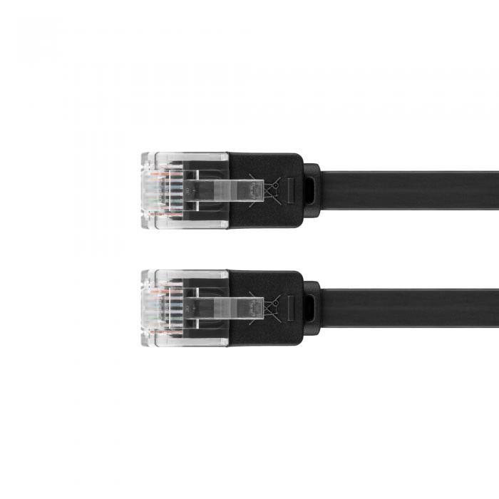 UTP Cat6 flat patch cable 5m black Cu @ electrokit (1 of 4)