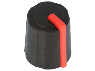 Knob rubber red ø11.5x13.5mm @ electrokit