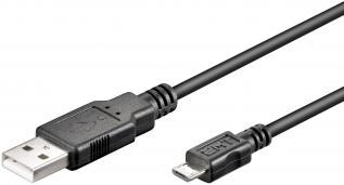USB-kabel A-hane - micro B hane 3m @ electrokit