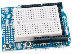 Proto board for Arduino UNO with breadboard @ electrokit