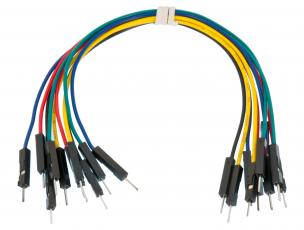 Jumper wires 1-pin male-male 150mm 10-pack @ electrokit