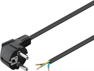 Power cord CEE7/7 to open end 1.5m black @ electrokit