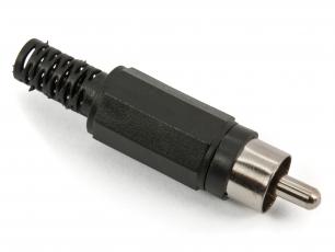 RCA-plug plastic black @ electrokit