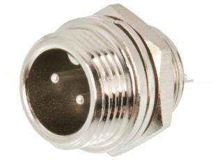 Connector GX12 plug 2-pin chassi @ electrokit