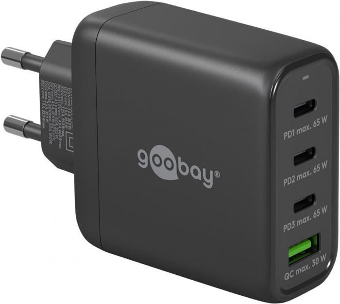USB-C PD multiport GaN laddare 68W svart @ electrokit (1 av 4)