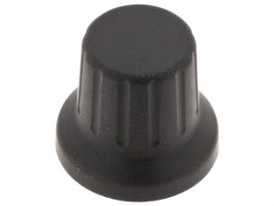 Knob rubber black ø16x14.7mm D-shaft @ electrokit