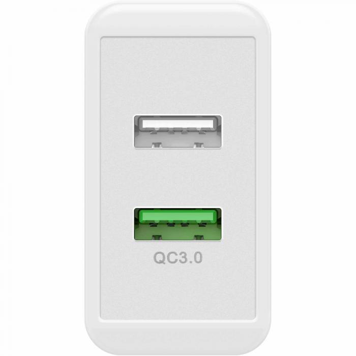 USB snabbladdare QC 3.0 28W vit @ electrokit (2 av 4)