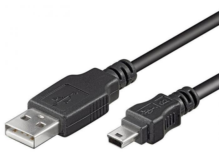 USB-kabel A-hane - mini B hane 5p 1.8m @ electrokit (1 av 2)