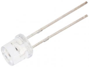 LED 5mm vit flat topp @ electrokit