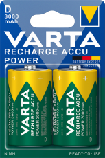 NiMH D batteri laddbart 1.2V 3000mAh Varta 2-pack @ electrokit