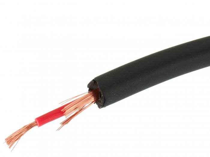 Shielded wire 1x0.5mm2 6 mm black OFC @ electrokit (1 of 2)