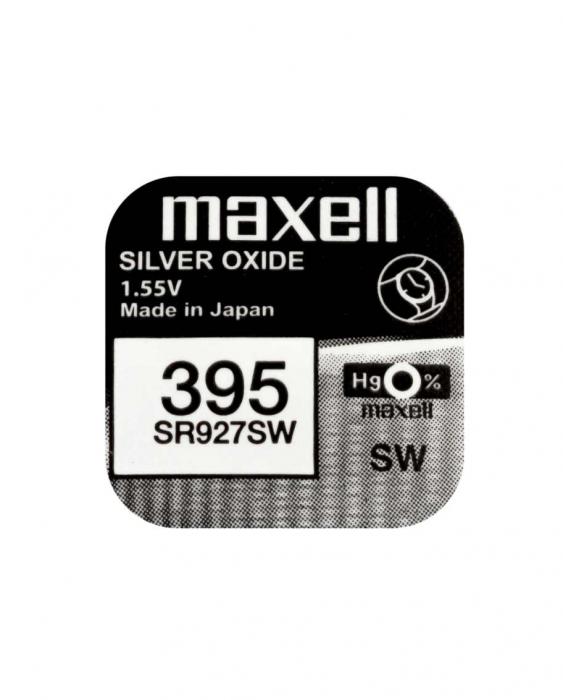 Knappcellsbatteri silveroxid 395/399 SR927 Maxell @ electrokit (1 av 2)