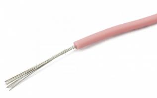 Hook-up wire AWG24 silicone pink @ electrokit