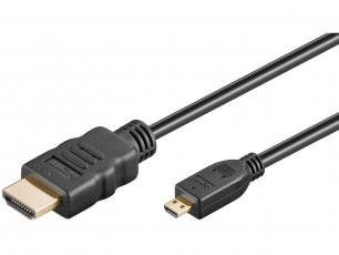 HDMI 2.0 kabel hane - micro hane 1m svart @ electrokit