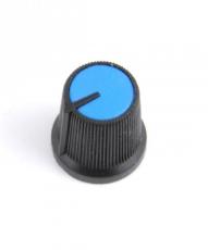 Knob black-blue ø14x15mm @ electrokit