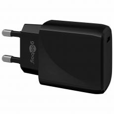 USB-C PD charger 20W 3A black @ electrokit