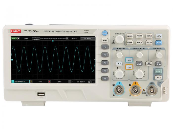 Oscilloscope 200MHz 2-ch UNI-T UTD2202CEX+ @ electrokit (1 of 2)