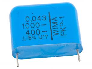 Kondensator 43nF 1000V 27.5mm @ electrokit