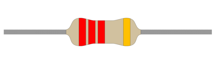 Resistor carbon film 0.25W 2.2kohm (2k2) @ electrokit (1 of 1)