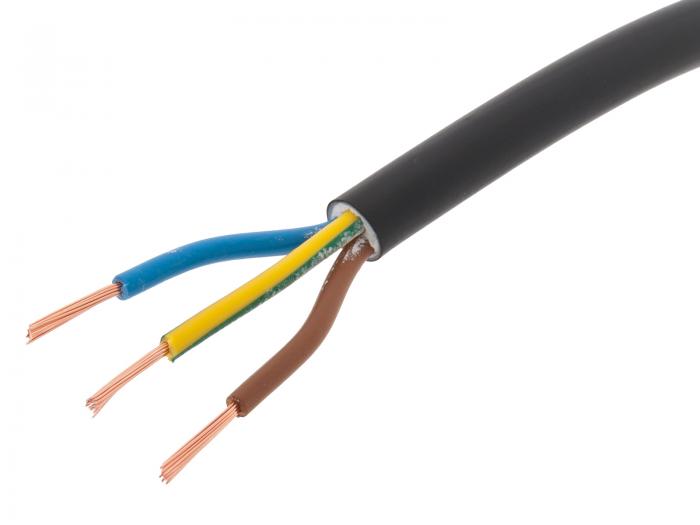 Kabel 3x0.5mm2 300V svart /m @ electrokit (1 av 1)