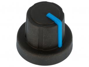 Knob rubber blue ø18.9x15mm @ electrokit