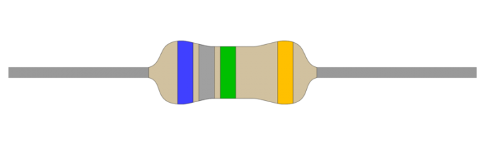 Resistor carbon film 0.25W 6.8Mohm (6M8) @ electrokit (1 of 1)