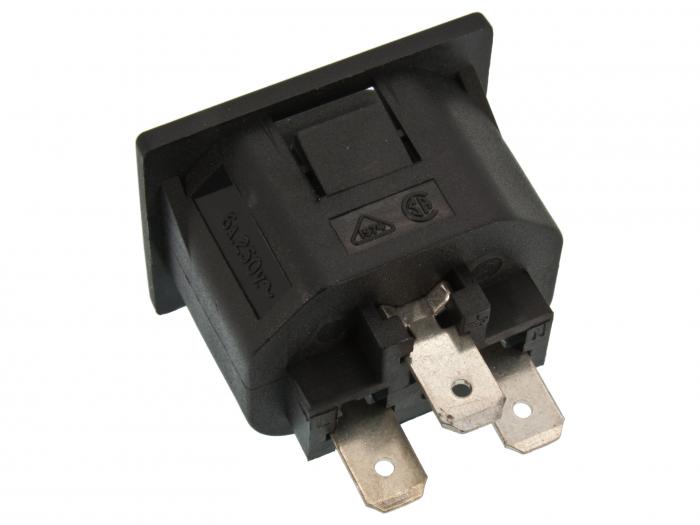 Mains connector C13 snap-in 6.3mm blade conn @ electrokit (2 of 2)