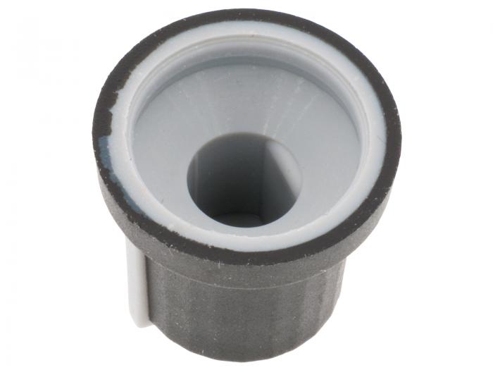 Knob rubber grey 16.8x14.5mm D-shaft @ electrokit (2 of 2)