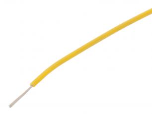 Hook-up wire AWG24 stranded - yellow /m @ electrokit