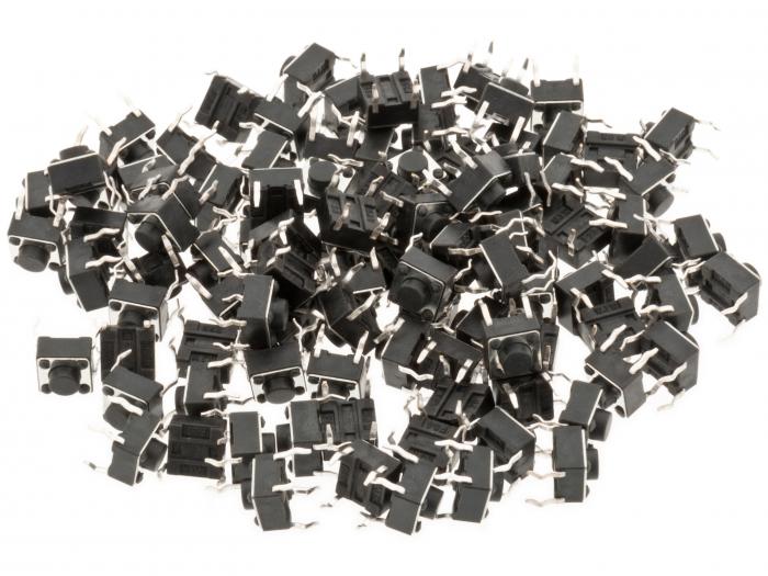 Tryckknapp PCB 6x6x4.8mm - 100-pack @ electrokit (1 av 2)