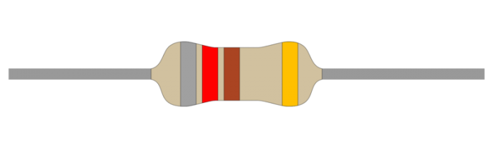 Resistor carbon film 0.25W 820ohm (820R) @ electrokit (1 of 1)