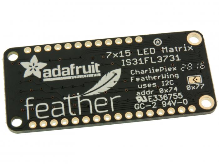 15x7 CharliePlex LED Matrix FeatherWing - Cool White @ electrokit (2 av 3)