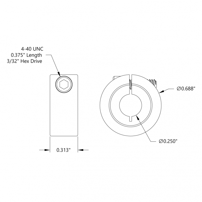 Clamping collar 1/4