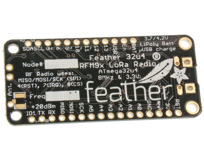 Adafruit Feather 32u4 - RFM95W 868 MHz @ electrokit (2 av 2)