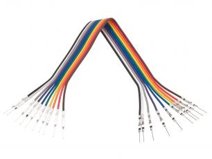Ribbon cable with pre-crimped terminals 10-p M-M 150mm @ electrokit