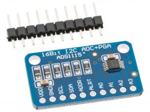 ADS1115 16-bit ADC 4ch med 16x PGA @ electrokit