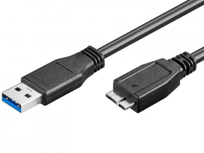USB3.0-kabel A-hane - microB-hane 1.8m @ electrokit (2 av 2)