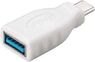 USB-C hane till USB 3.0 hona adapter vit @ electrokit