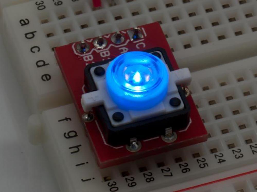 Buy Push switch PCB LED blue at the right price @ electrokit